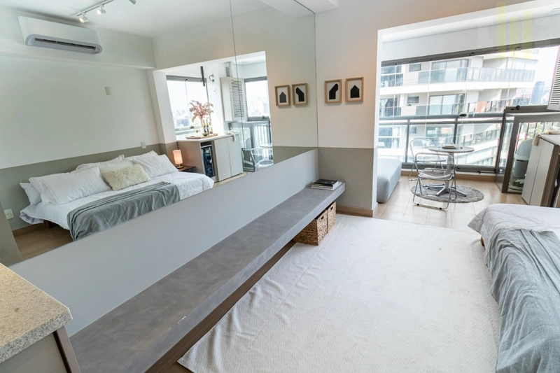 Apartamento studio mobiliado ao lado do metrô em Pinheiros com lazer: 2ª foto da galeria de imagens do imóvel