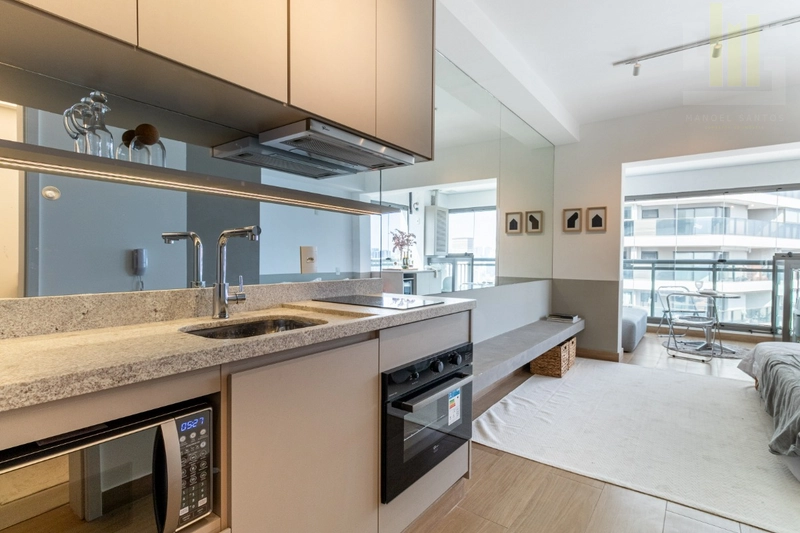 Apartamento studio mobiliado ao lado do metrô em Pinheiros com lazer: 1ª foto da galeria de imagens do imóvel