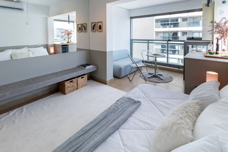 Apartamento studio mobiliado ao lado do metrô em Pinheiros com lazer: 13ª foto da galeria de imagens do imóvel
