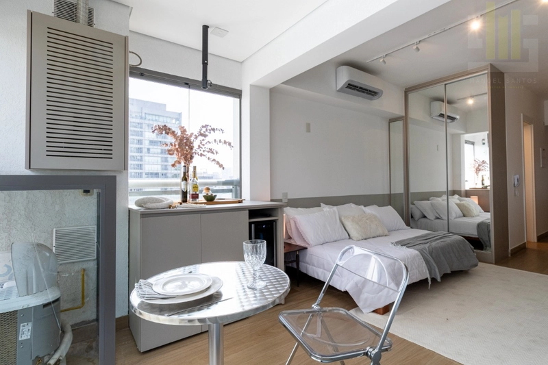 Apartamento studio mobiliado ao lado do metrô em Pinheiros com lazer: 8ª foto da galeria de imagens do imóvel