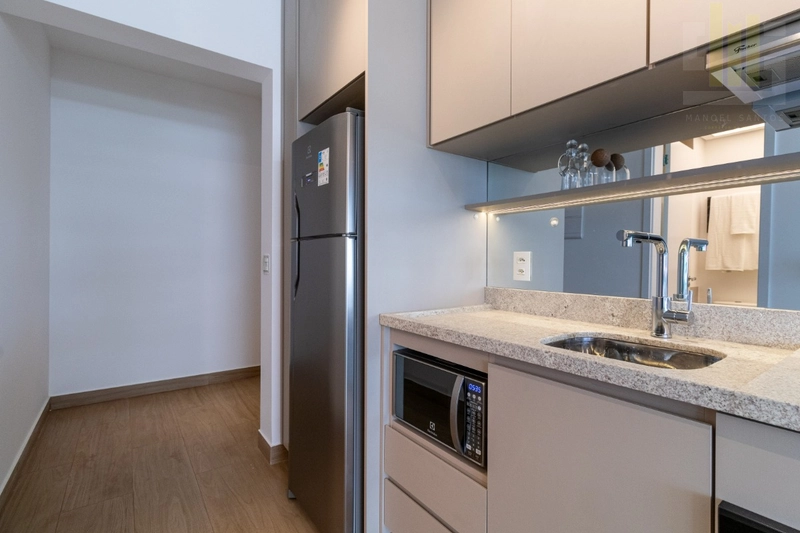 Apartamento studio mobiliado ao lado do metrô em Pinheiros com lazer: 15ª foto da galeria de imagens do imóvel