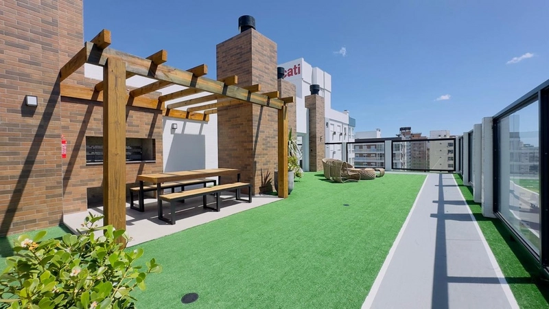 Apartamento com terraço 1 suíte, lavabo e box