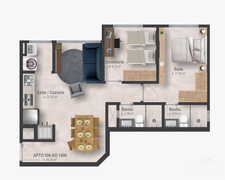 APARTAMENTO 2 DORMITÓRIOS PARA VENDA, ZONA NOVA EM CAPÃO DA CANOA.: 8ª foto da galeria de imagens do imóvel