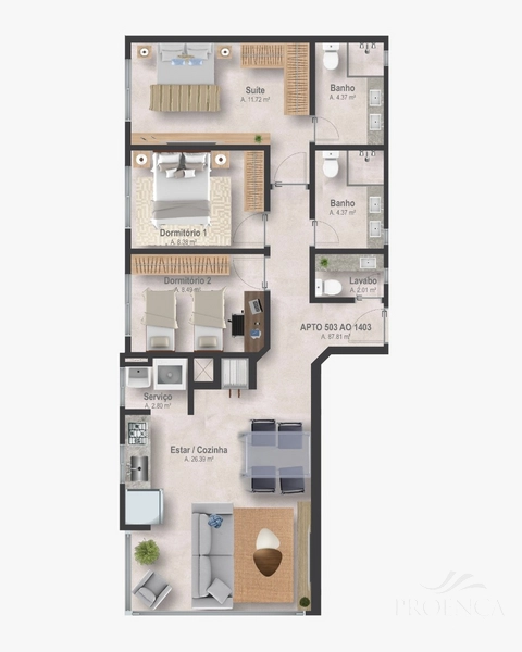 APARTAMENTO 2 DORMITÓRIOS PARA VENDA, ZONA NOVA EM CAPÃO DA CANOA.: 6ª foto da galeria de imagens do imóvel