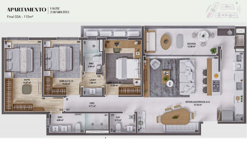 Apartamento em São José 3 dormitórios com acesso a Beirmar de São José: 31ª foto da galeria de imagens do imóvel