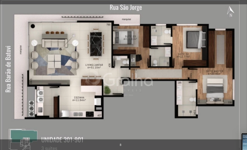 Apartamento de 153m² com 3 suítes no Centro: 9ª foto da galeria de imagens do imóvel