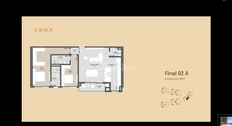 Apartamento com 2 suítes e 101m² privativos no bairro João Paulo, Flor: 15ª foto da galeria de imagens do imóvel