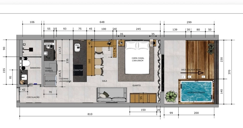 ESTUDIO GARDEN EM CANAJURE COM VISTA PARA O MAR E SPA NA SACADA: 6ª foto da galeria de imagens do imóvel