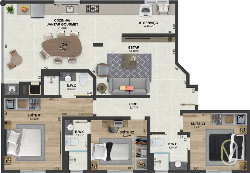 Apartamento á Venda em Tubarão-SC: 16ª foto da galeria de imagens do imóvel