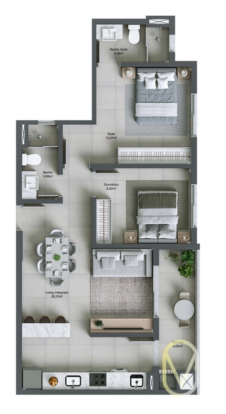 Pré-Lançamento Residencial Sanluri em Tubarão-SC: 18ª foto da galeria de imagens do imóvel
