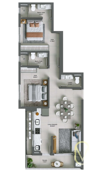 Pré-Lançamento Residencial Sanluri em Tubarão-SC: 14ª foto da galeria de imagens do imóvel
