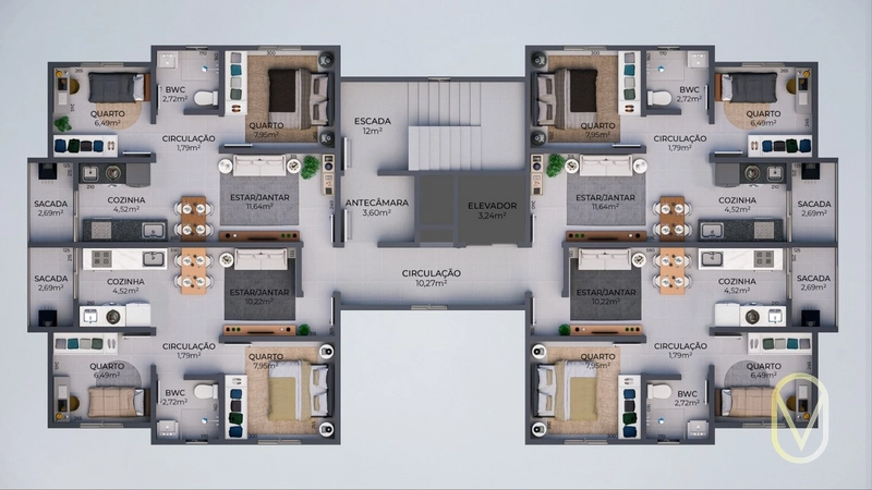Apartamento á Venda no bairro São João ME em Tubarão-SC: 8ª foto da galeria de imagens do imóvel