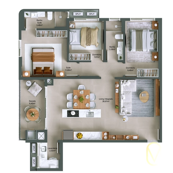 Apartamento á Venda no Centro de Balneário Rincão-SC: 10ª foto da galeria de imagens do imóvel