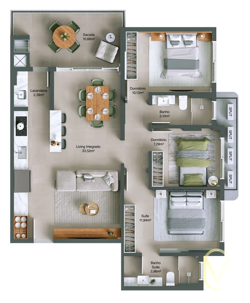 Apartamento á Venda no Centro de Balneário Rincão-SC: 11ª foto da galeria de imagens do imóvel