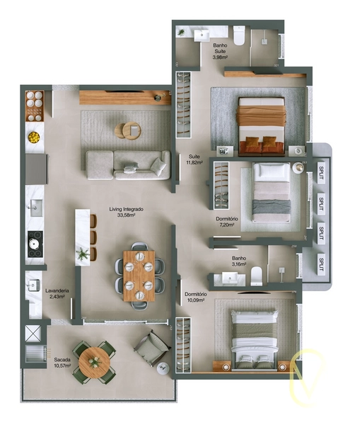 Apartamento á Venda no Centro de Balneário Rincão-SC: 13ª foto da galeria de imagens do imóvel