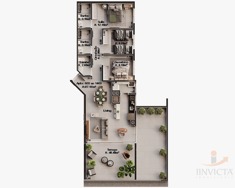 Apartamento de 1,2,3 dormitórios na Planta.: 19ª foto da galeria de imagens do imóvel