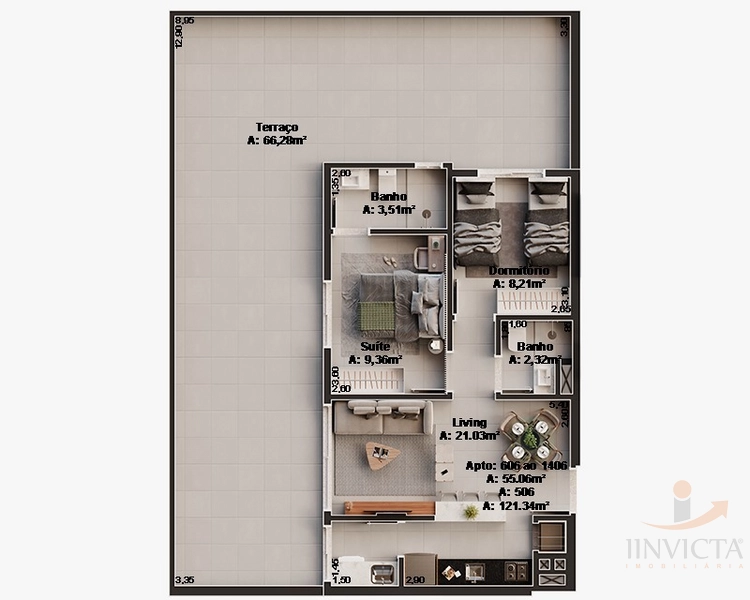 Apartamento de 1,2,3 dormitórios na Planta.: 20ª foto da galeria de imagens do imóvel