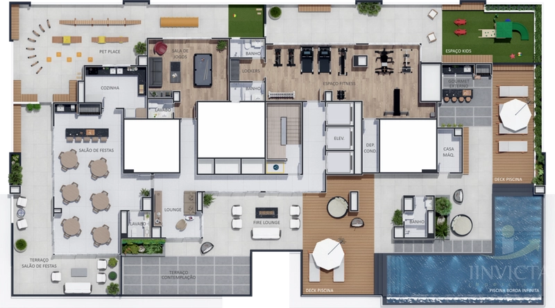 Apartamentos de 1, 2 e 3 dormitórios na planta - Zona Nova - Capão: 6ª foto da galeria de imagens do imóvel