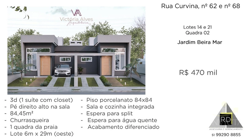Casas geminadas 3 dormitórios(1 suíte) - Jd. Beira-mar: 1ª foto da galeria de imagens do imóvel