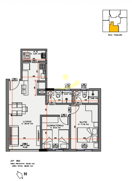 EXCELENTE 2 DORMITÓRIOS EM OBRA PRA VOCÊ QUER NA PLANTA!!!