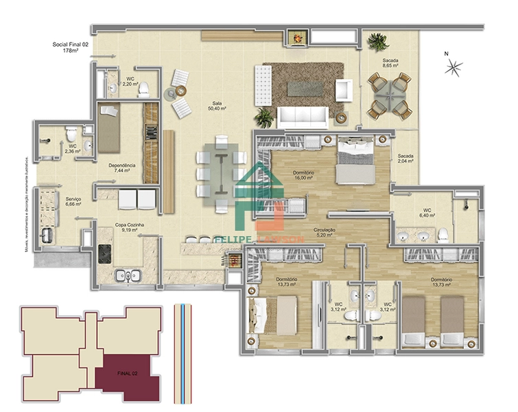 Mirador Home Concepto- Apartamento alto padrão 3 dormitó na zona norte: 15ª foto da galeria de imagens do imóvel