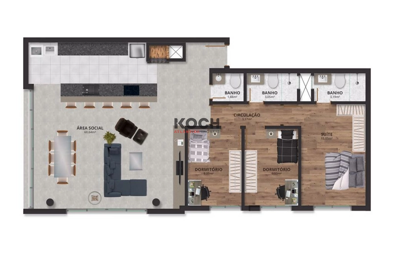 Loft 1 dormitório no centro no Residencial Montevideo, Osório: 11ª foto da galeria de imagens do imóvel