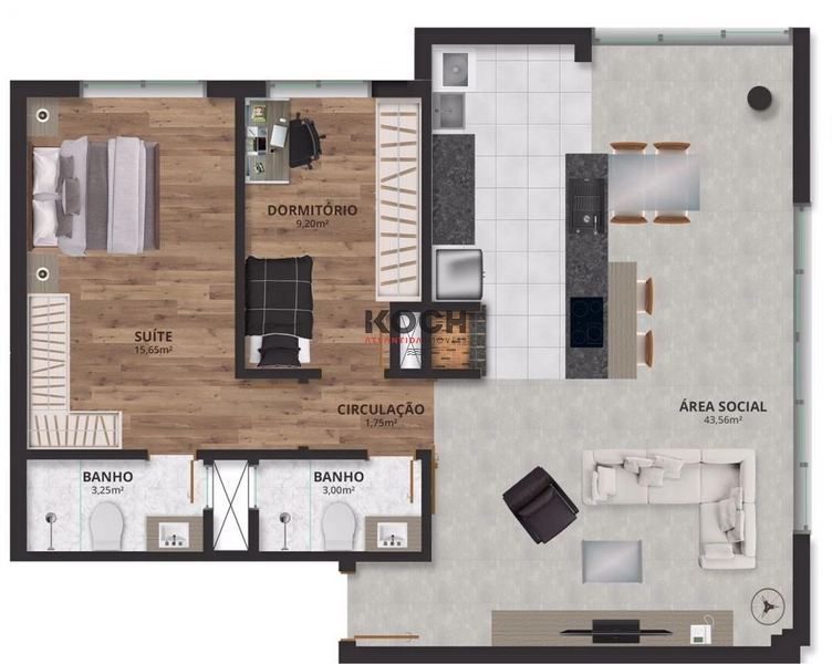 Loft 1 dormitório no centro no Residencial Montevideo, Osório: 15ª foto da galeria de imagens do imóvel