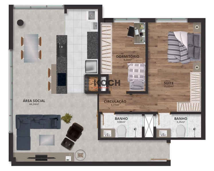 Loft 1 dormitório no centro no Residencial Montevideo, Osório: 16ª foto da galeria de imagens do imóvel