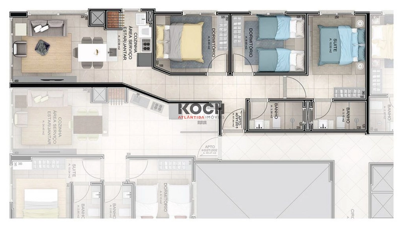Apartamento com 2 dormitórios em Capão da Canoa/ RS: 3ª foto da galeria de imagens do imóvel