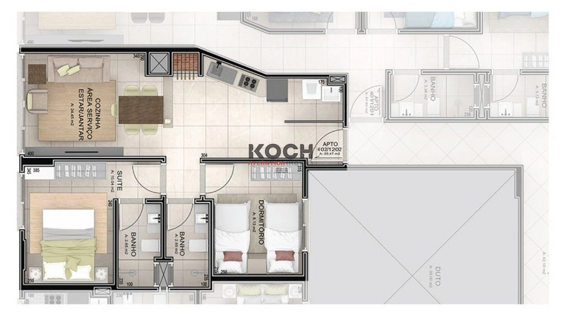 Apartamento com 2 dormitórios em Capão da Canoa/ RS: 4ª foto da galeria de imagens do imóvel