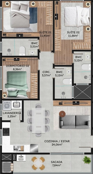 Apartamentos à venda em Navegantes, Gravatá: 23ª foto da galeria de imagens do imóvel