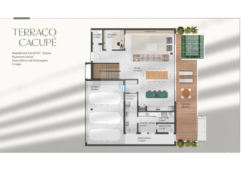 Casa Alto Padrão com 432,97m³ e 4 suítes no Cacupé: 18ª foto da galeria de imagens do imóvel