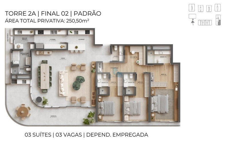 Apartamento Alto Padrão com 3 suítes em Jurerê: 14ª foto da galeria de imagens do imóvel