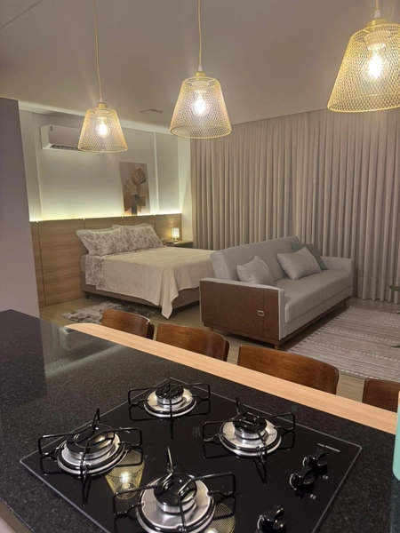 Apartamento tipo studio com 47,50 m², totalmente mobiliado e com vaga: 4ª foto da galeria de imagens do imóvel