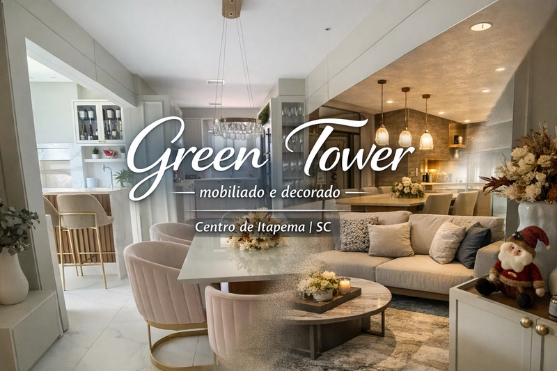 GREEN TOWER  FINAMENTE MOBILIADO E DECORADO Á VENDA-ITAPEMA/SC
