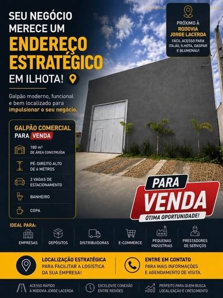 Galpão à venda em Ilhota | Localização estratégica para sua empresa !: 2ª foto da galeria de imagens do imóvel