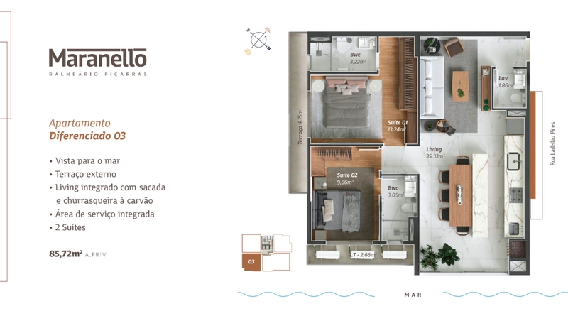 Apartamentos de Alto Padrão a 200 Metros do Mar em Balneário Piçarras/: 13ª foto da galeria de imagens do imóvel