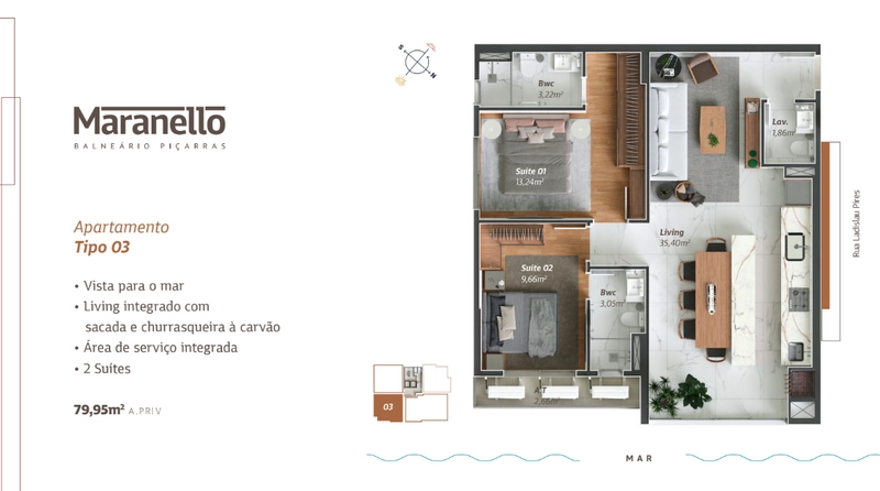 Apartamentos de Alto Padrão a 200 Metros do Mar em Balneário Piçarras/: 10ª foto da galeria de imagens do imóvel