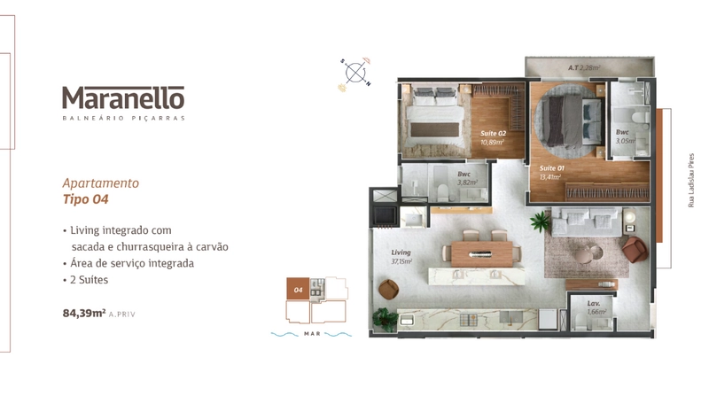 Apartamentos de Alto Padrão a 200 Metros do Mar em Balneário Piçarras/: 11ª foto da galeria de imagens do imóvel