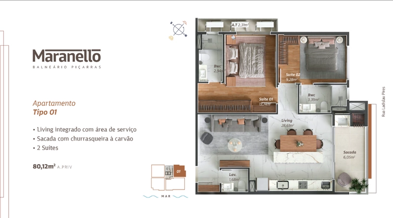 Apartamentos de Alto Padrão a 200 Metros do Mar em Balneário Piçarras/: 9ª foto da galeria de imagens do imóvel