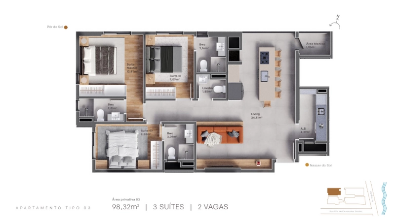 Apartamento alto Padrão 3 suítes,2 vagas na garagem em Barra Velha/SC.: 51ª foto da galeria de imagens do imóvel