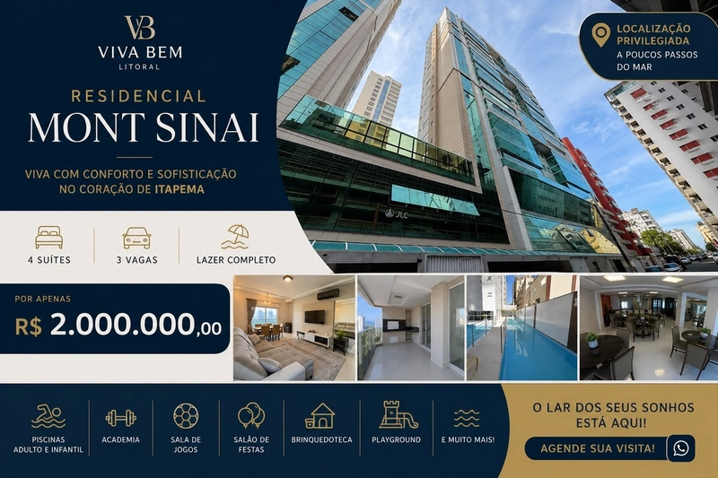 Apartamento Novo à Venda em Meia Praia – Itapema/SC(173m²): 2ª foto da galeria de imagens do imóvel