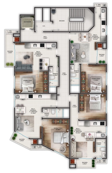 Apartamento á venda,Bairro Fazenda-Itajaí-próx. á UNIVALI: 3ª foto da galeria de imagens do imóvel