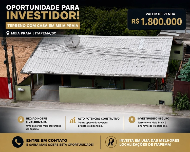 ATENÇÃO CLIENTE INVESTIDOR: Terreno com 210,00 m² à venda em Itapema!: 1ª foto da galeria de imagens do imóvel