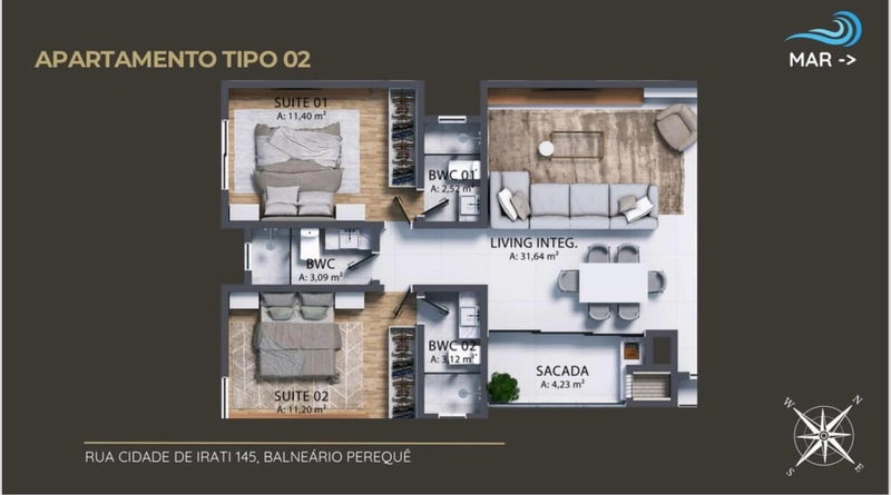 Residencial Miguel apartamento de 2 e 3 dormitórios a venda em Pereque: 28ª foto da galeria de imagens do imóvel