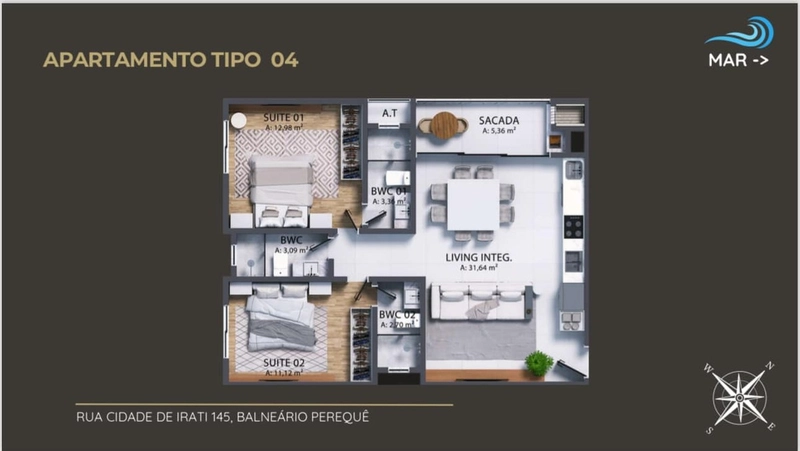Residencial Miguel apartamento de 2 e 3 dormitórios a venda em Pereque: 30ª foto da galeria de imagens do imóvel