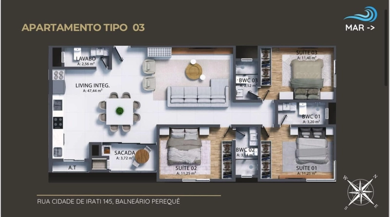 Residencial Miguel apartamento de 2 e 3 dormitórios a venda em Pereque: 29ª foto da galeria de imagens do imóvel
