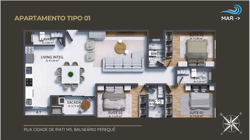 Residencial Miguel apartamento de 2 e 3 dormitórios a venda em Pereque: 27ª foto da galeria de imagens do imóvel