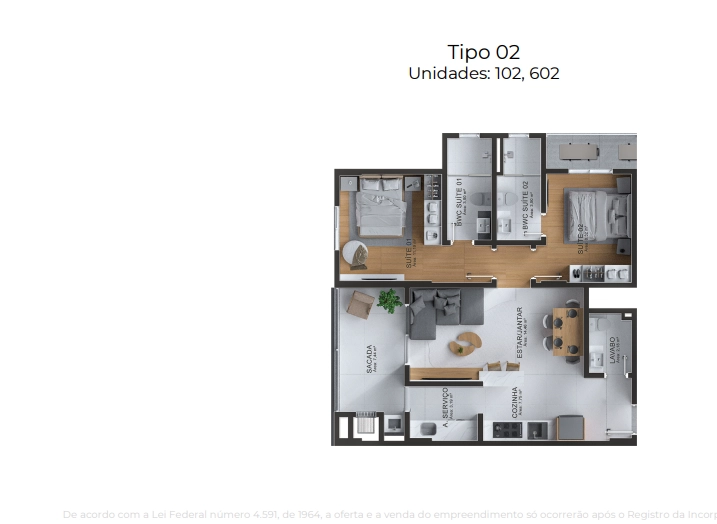 Lovvare Home Club, apartamento 2 e 3 dormitórios na Santa Terezinha: 33ª foto da galeria de imagens do imóvel