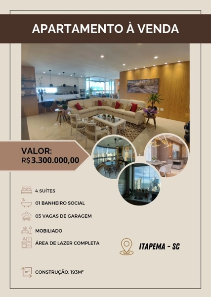 Apartamento mobiliado no litoral Catarinense com 4 SUITES: 4ª foto da galeria de imagens do imóvel